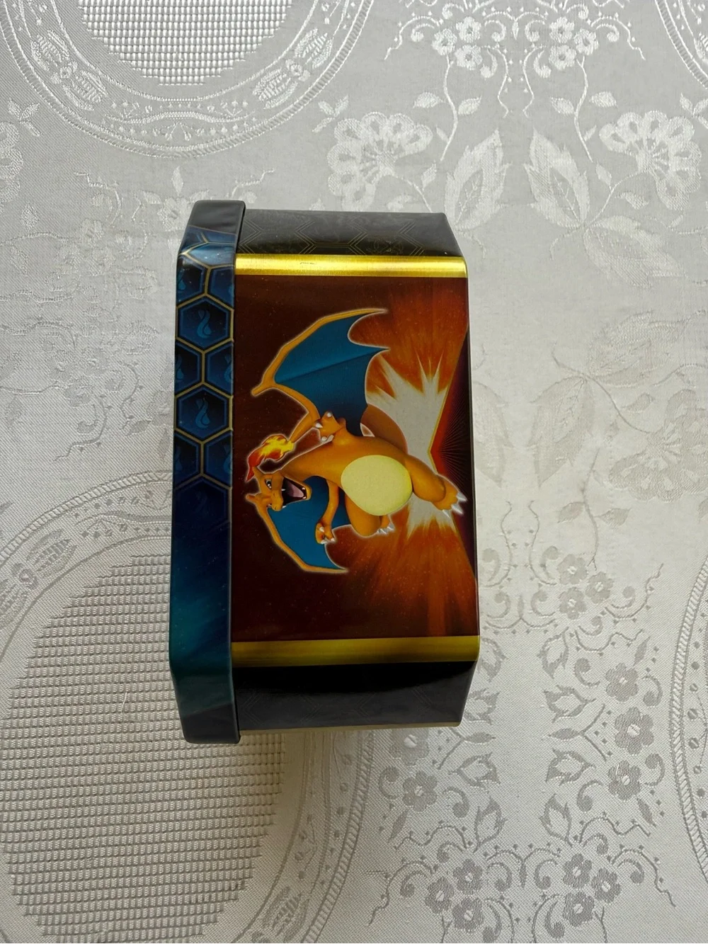 Pokémon Hidden Fates Trading Card Game Empty Tin Box with Gyarados Artwork Blue
